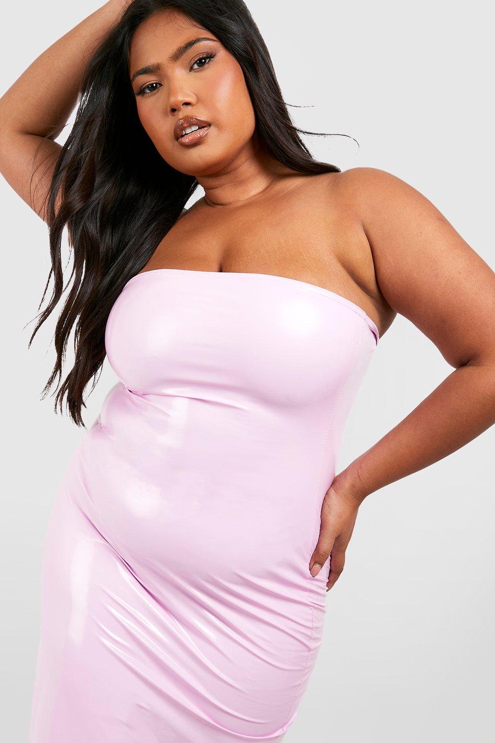 Baby pink plus size on sale dress